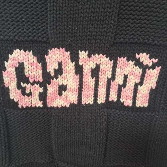 Ganni Logo Checkboard Knit Vest Dark Navy Small NWOT - Picture 6 of 7